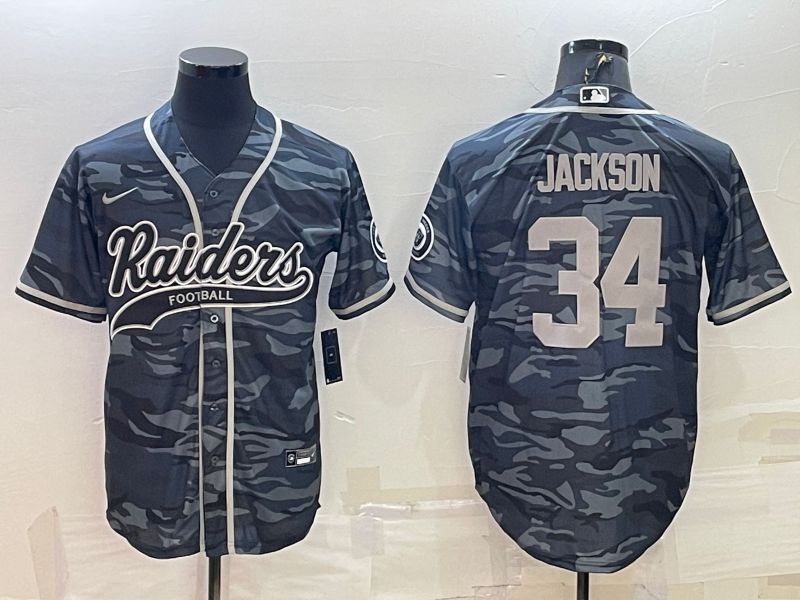 Men Oakland Raiders #34 Jackson Camo 2022 Nike Co branded NFL Jerseys